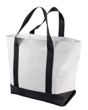 WHITE/ BLACK Liberty bags 7006 bay view giant zippered boat tote