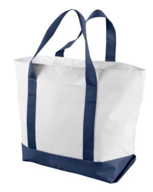WHITE/ NAVY Liberty bags 7006 bay view giant zippered boat tote