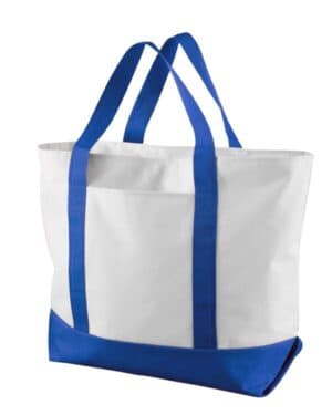 WHITE/ ROYAL Liberty bags 7006 bay view giant zippered boat tote