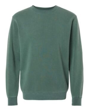 PIGMENT ALPINE GREEN PRM3500 unisex midweight pigment-dyed crewneck sweatshirt