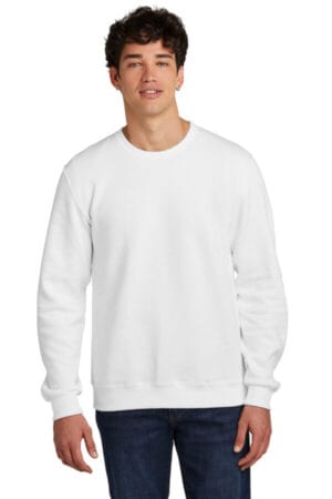 WHITE 701M jerzees eco premium blend crewneck sweatshirt