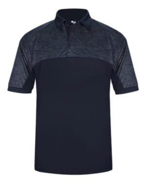 NAVY/ NAVY TONAL BLEND Badger 3341 tonal blend polo