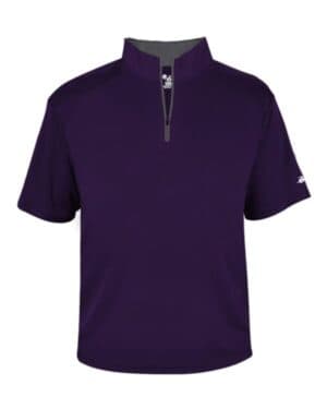 PURPLE/ GRAPHITE Badger 4199 b-core short sleeve quarter-zip