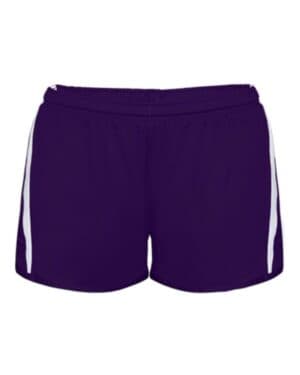 PURPLE/ WHITE Alleson athletic 7274 women's stride shorts