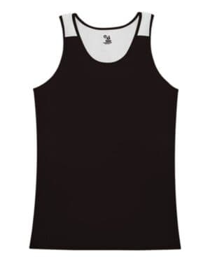 BLACK/ WHITE Alleson athletic 8968 women's ventback singlet