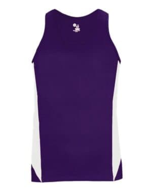 PURPLE/ WHITE Alleson athletic 8967 stride women's singlet