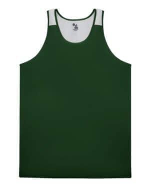 FOREST/ WHITE Alleson athletic 8668 men's ventback singlet tank top