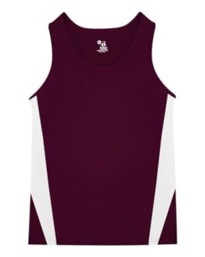 MAROON/ WHITE Alleson athletic 8667 stride singlet