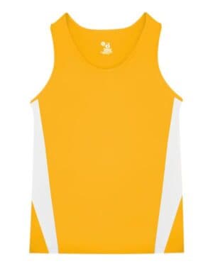 GOLD/ WHITE Alleson athletic 8667 stride singlet