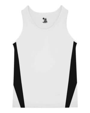 WHITE/ BLACK Alleson athletic 8667 stride singlet