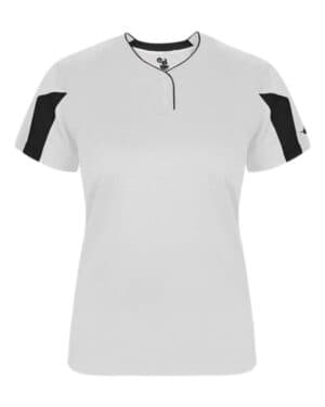 WHITE/ BLACK Alleson athletic 6176 women's striker placket