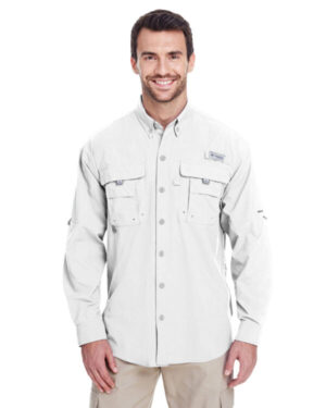 WHITE Columbia 7048 men's bahama ii long-sleeve shirt