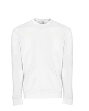 WHITE Next level 9001 santa barbara pocket crewneck sweatshirt