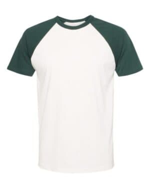 FOREST GREEN/ NATURAL Next level 3650 cotton raglan t-shirt