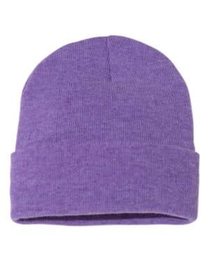HEATHER PURPLE Sportsman SP12 12 solid cuffed beanie