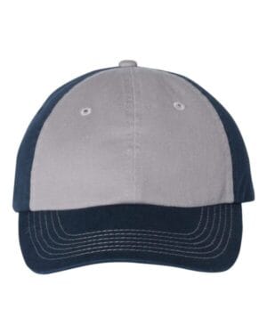 GREY/ NAVY Valucap VC300A adult bio-washed classic dads cap