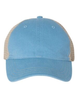COLUMBIA BLUE/ KHAKI Richardson 111 garment-washed trucker cap
