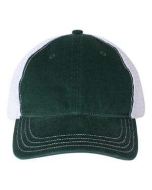 DARK GREEN/ WHITE Richardson 111 garment-washed trucker cap
