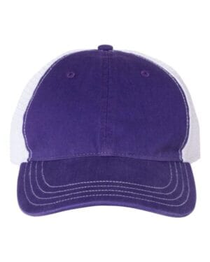 PURPLE/ WHITE Richardson 111 garment-washed trucker cap