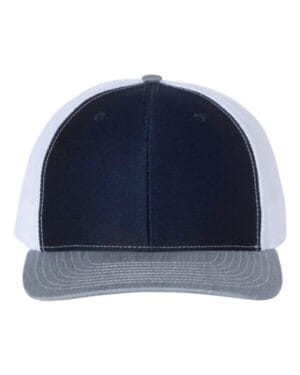 NAVY/ WHITE/ HEATHER GREY Richardson 112 adjustable snapback trucker cap