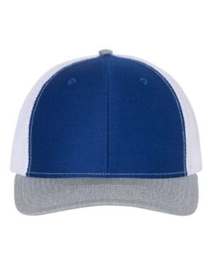 ROYAL/ WHITE/ HEATHER GREY Richardson 112 adjustable snapback trucker cap