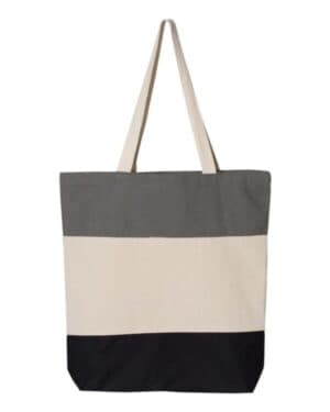BLACK/ NATURAL/ LIGHT GREY Q-tees Q125900 11l tri-color tote