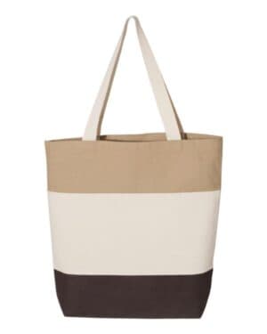 CHOCOLATE/ NATURAL/ KHAKI Q-tees Q125900 11l tri-color tote