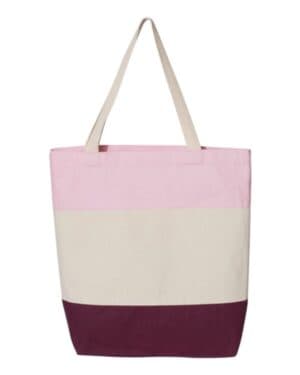 MAROON/ NATURAL/ LIGHT PINK Q-tees Q125900 11l tri-color tote