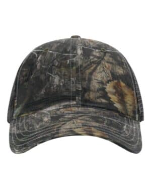 MOSSY OAK COUNTRY DNA/ BLACK Richardson 111P garment washed printed trucker cap