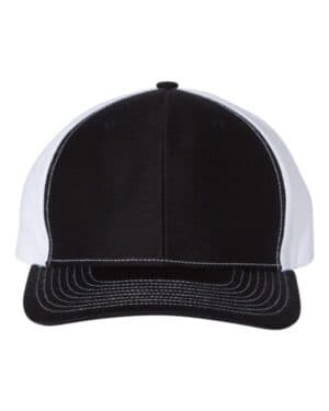 BLACK/ WHITE Richardson 312 twill back trucker cap
