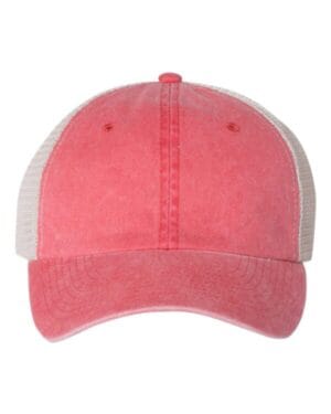 RED/ STONE Sportsman SP510 pigment-dyed trucker cap