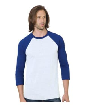 Bayside 9525 triblend three-quarter sleeve raglan t-shirt