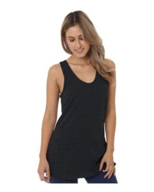 TRI BLACK Bayside 5820 women's usa-made triblend tank top