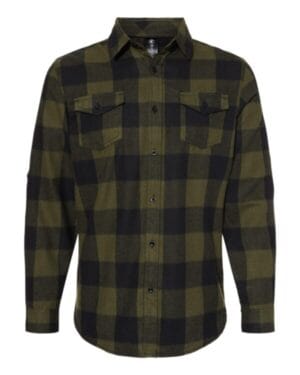 ARMY/ BLACK Burnside 8210 yarn-dyed long sleeve flannel shirt