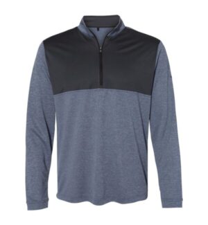 COLLEGIATE NAVY HEATHER/ CARBON Adidas A280 lightweight quarter-zip pullover