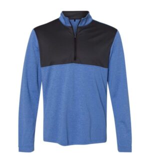 COLLEGIATE ROYAL HEATHER/ CARBON Adidas A280 lightweight quarter-zip pullover