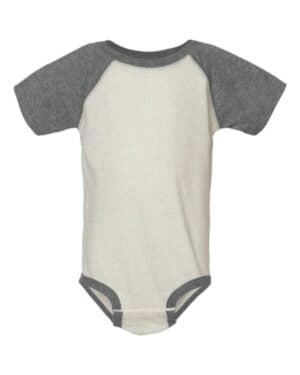 NATURAL HEATHER/ GRANITE HEATHER Rabbit skins 4430 infant baseball fine jersey bodysuit