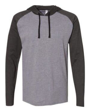 6917 fine jersey hooded long sleeve raglan t-shirt