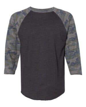 VINTAGE SMOKE/ VINTAGE CAMO 6930 baseball fine jersey three-quarter sleeve tee