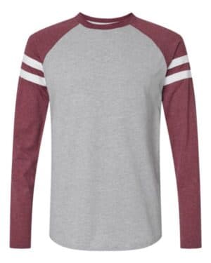 Lat 6934 fine jersey mash up long sleeve tee