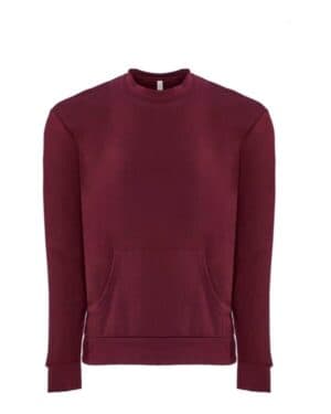 MAROON Next level 9001 santa barbara pocket crewneck sweatshirt