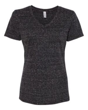 BLACK INK Jerzees 88WVR women's snow heather jersey v-neck t-shirt