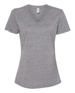 Jerzees 88WVR women's snow heather jersey v-neck t-shirt