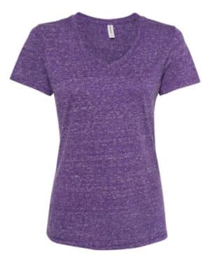 Jerzees 88WVR women's snow heather jersey v-neck t-shirt