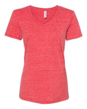 Jerzees 88WVR women's snow heather jersey v-neck t-shirt