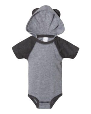 4417 fine jersey infant short sleeve raglan bodysuit with hood & ears