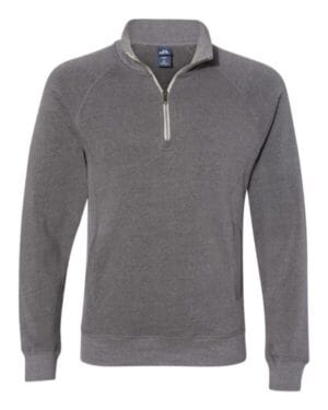 SMOKE TRIBLEND J america 8869 triblend quarter-zip sweatshirt