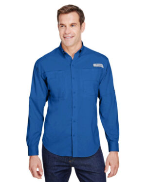 VIVID BLUE Columbia 7253 men's tamiami ii long-sleeve shirt