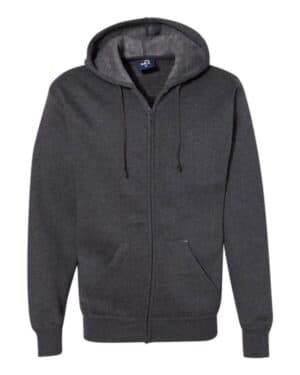 CHARCOAL HEATHER J america 8821 premium full-zip hooded sweatshirt