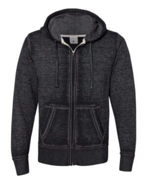 TWISTED BLACK 8916 vintage zen fleece full-zip hooded sweatshirt